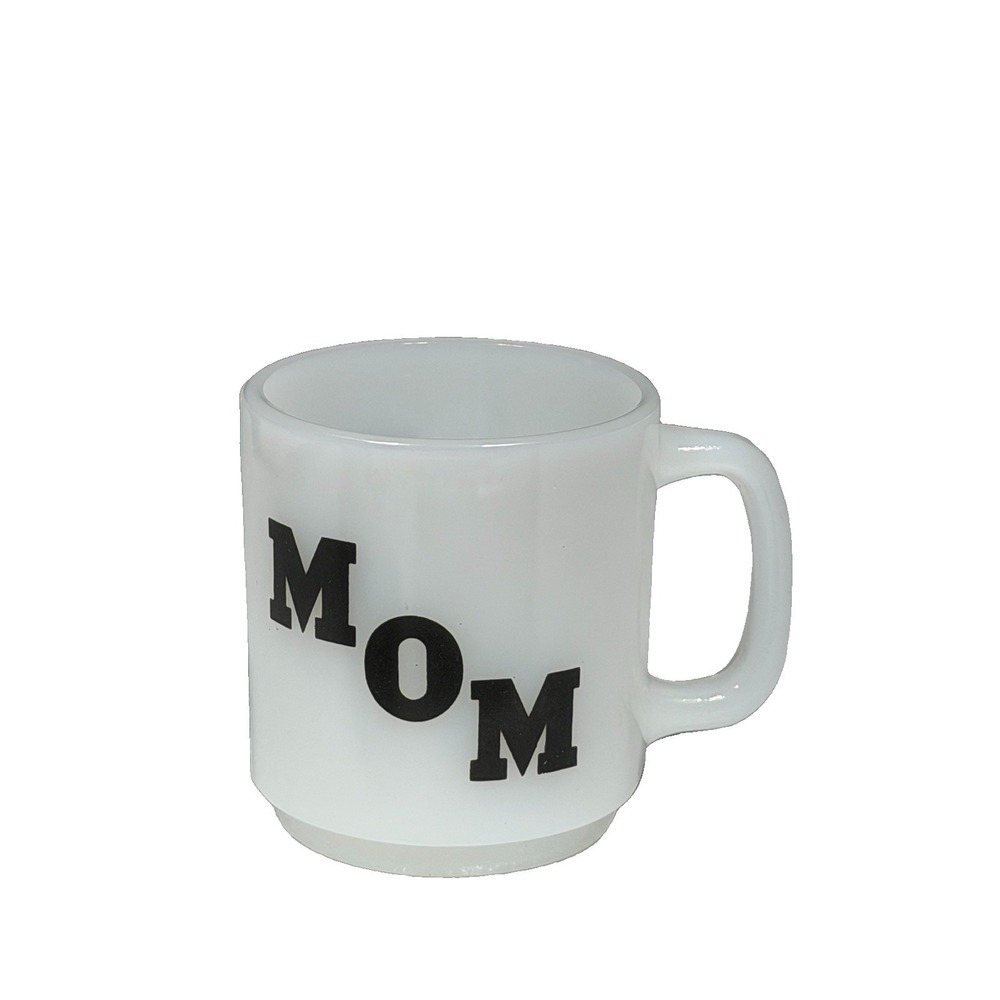Vintage 70's Termocrisa 'MOM' Milk Glass Coffee Cup Mug Mothers Day Gift